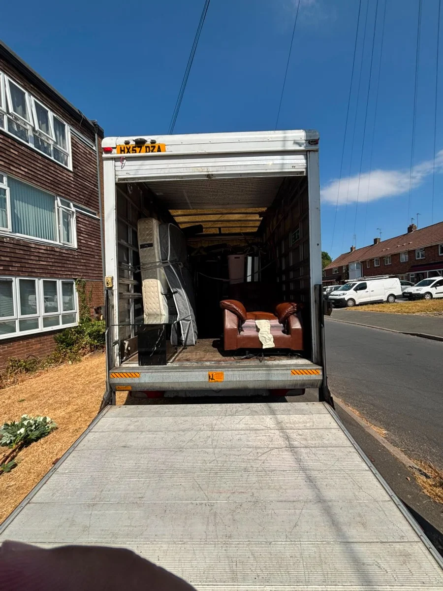 Jimmys Removals Luton van ready for a house move in Bloxwich